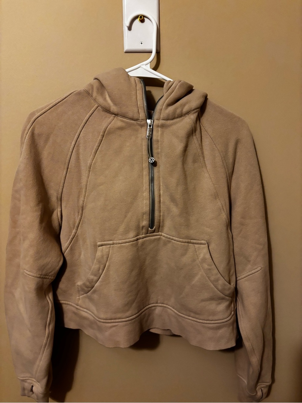 Lululemon Hooded Half-Zip Pullover Sweater - Tan